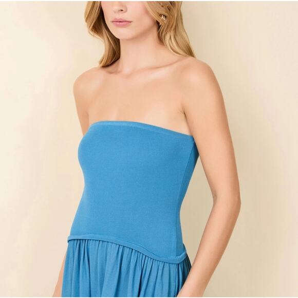 SOLID & STRIPED Strapless Soglio Dress French Blue Small - Picture 4 of 10